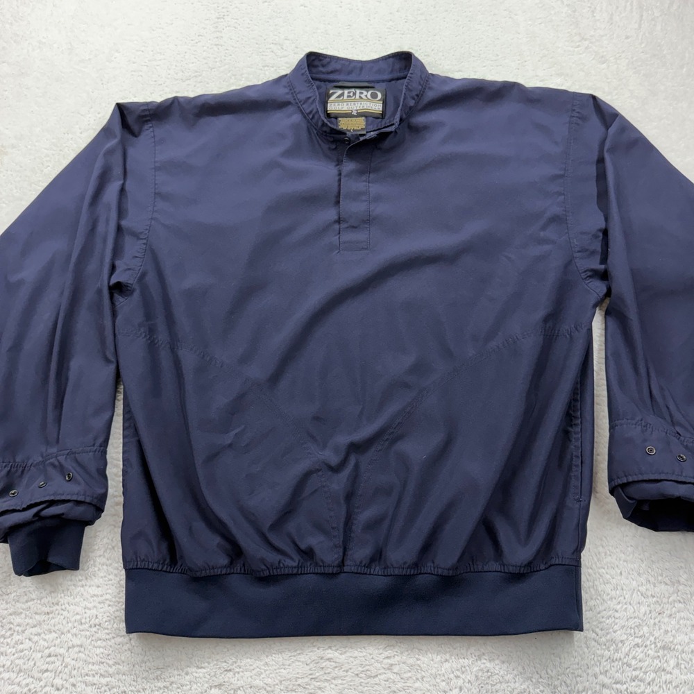 ZERO‎ Restriction Golf Outerwear Pullover Windbreaker Men's Size L Navy Blue